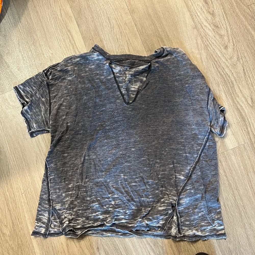 We The Free V Neck Blue Top